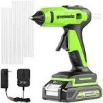 Greenworks 24V Cordless Glue Gun,2.0Ah Battery & Charger Included -1.5min Fast Heating,LED light, Drip-free nozzle, 90 min Runtime, Auto off for DIY, Arts, Crafts, Home Decoration