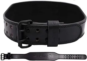 Gymreapers Weight Lifting Belt - 7MM Heavy Duty Pro Leather Belt with Adjustable Buckle - Stabilizing Lower Back Support 4 Inches Wide For Weightlifting, Bodybuilding, Cross Training