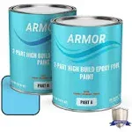 Industrial Grade, 2 Part Epoxy Pool Paint Gloss Light Blue Epoxy Waterproof Pool Paint (2-Gallon)