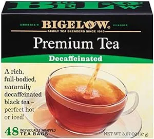 Bigelow 48 Count Premium Decaffeinated Blend Black Tea (Case of 6), Total 288 Tea Bags, Contains Individually Wrapped Tea Bags, Decaf Tea