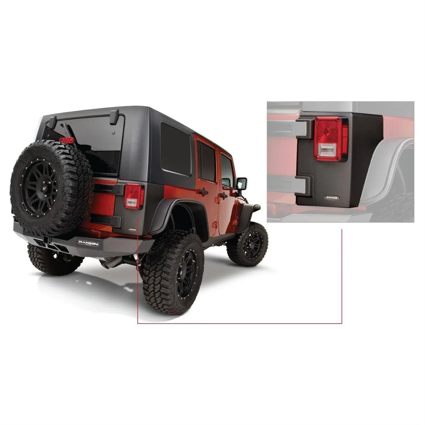 Bushwacker Jeep Wrangler Trail Armor Rear Corners - 14010