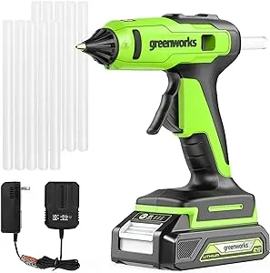 greenworkstools-24V Cordless Glue Gun w/ 2.0Ah Battery & Charger