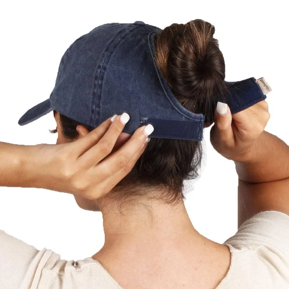 Ponyflo Cotton Ponytail Hat - Ponytail Caps for Women, Designed for All Hair Types