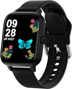 Smart Watch for Men Women,1.85'' Full Touch Answer/Make Call Smartwatches for Android Phones, Fitness Tracker with 100+Sport Modes, Voice Assistant, Sleep Track Fitness Watch for Android iOS, Black