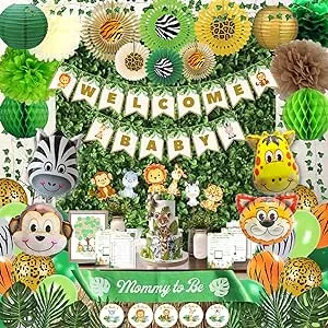 RainMeadow Premium Safari Baby Shower Decorations for Boy Jungle Theme Baby ...