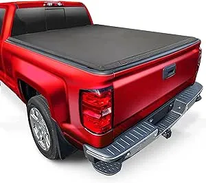 MaxMate Soft Quad-fold Truck Bed Tonneau Cover Compatible with 2007-2013 Chevy Silverado GMC Sierra 1500 (NOT FIT 2007 Classic) | 5'9" (69") Bed | TCC484003