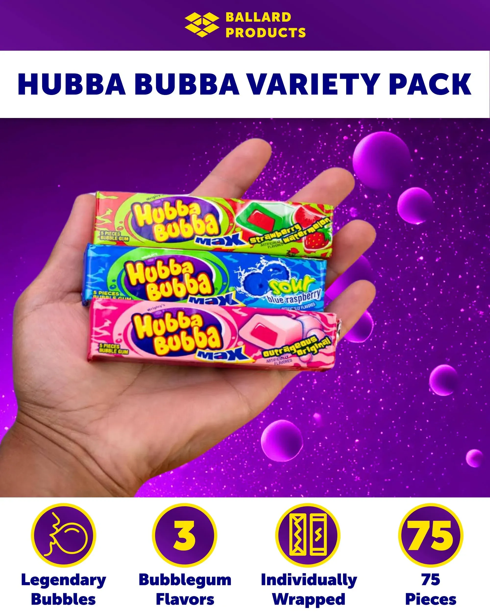 Hubba Bubba Bubble Gum Variety Pack of 15