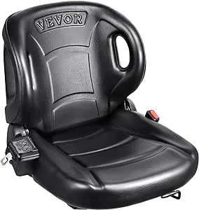 VEVOR Universal Forklift Seat,Tractor Seat with Adjustable Angle Back, Micro Switch and Seatbelt for Toyota Forklift,Tractor,Excavator Skid Loader Backhoe Dozer Telehandler