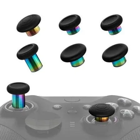 eXtremeRate 6 in 1 Metal Thumbsticks for Xbox Elite Series 2 Controller, Black ...