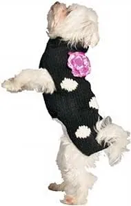 Chilly Dog Black Polka Dot Dog Sweater (Medium)