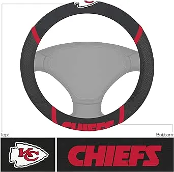 FANMATS NFL Unisex-Adult Embroidered Steering Wheel Cover