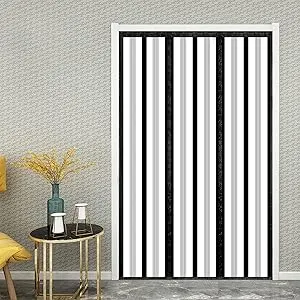 Magnetic Insulated Door Curtain, Thermal Door Cover Screen Door Self-Closing Privacy Magnetic Screen Door Hands Free for Patio, Kitchen, Bedroom, Air Conditioner Room, Fits Doors up to 72" x 80"