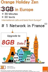 Orange Holiday Europe - 3GB Internet Data in 4G/LTE (currently 8GB promotion) + 30mn + 200 Texts from 30 Countries in Europe to Any Country Worldwide