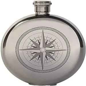 5 OZ CANTEEN FLASK COMPASS LARGE