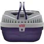 Living World Pet Carrier, Purple/Grey, Small