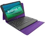 Visual Land Prestige Elite 10qh 10.1" HD IPS Android 13 Quad-Core Tablet, 64gb Storage, 2GB Ram, with Keyboard Case - Purple