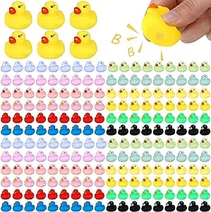 600 Pieces Mini Rubber Duck in Bulk Bath Toys Set Bulk Mini Colorful Ducks Baby Shower Toy Birthday Party Decorations Favors Gift Summer Beach Pool Activity Carnival Game