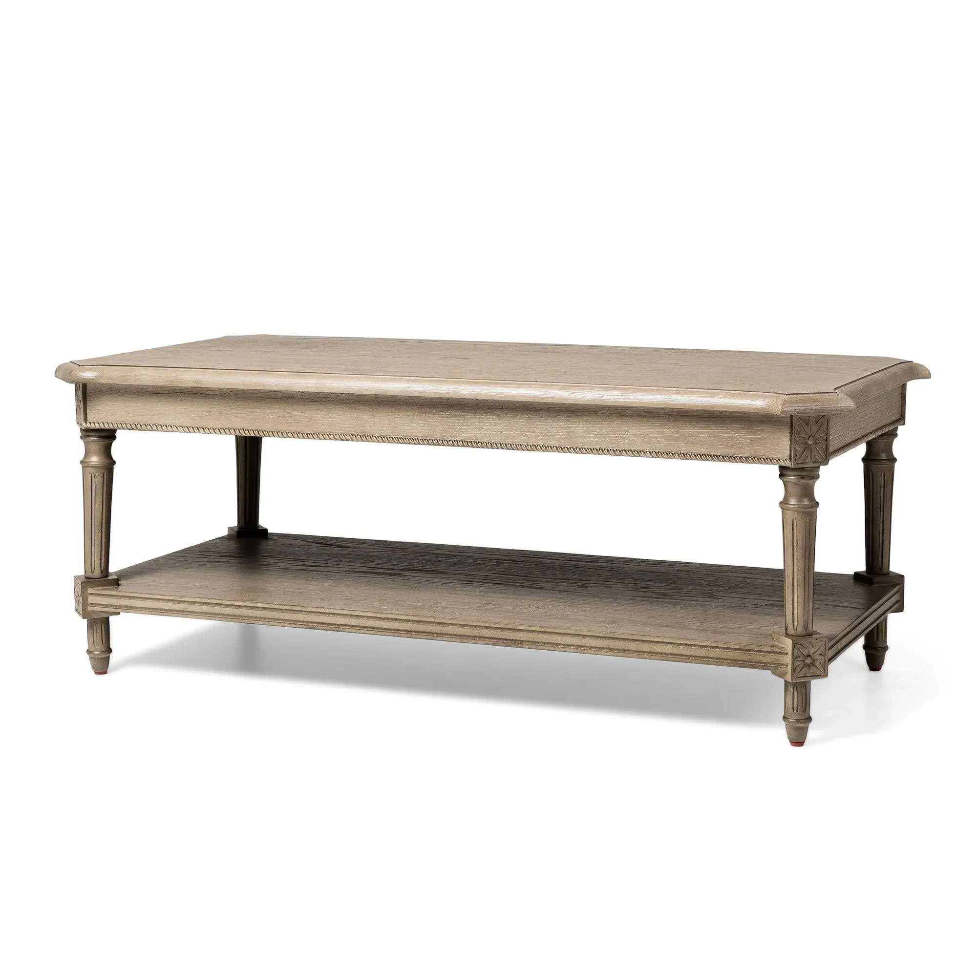 Maven Lane Pullman Traditional Rectangular Wooden Coffee Table, Antiqued Grey