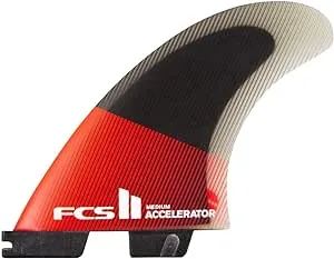 FCS Accelerator PC Tri Fin Set-Red/Black-Large