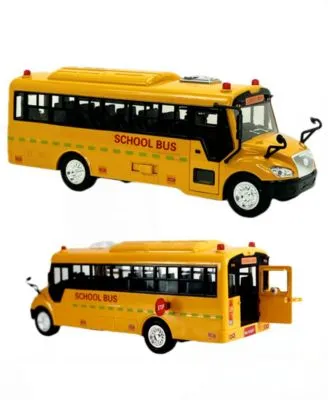 Big Daddy Huge Yellow School Bus with Lights and Cool Openable Doors Pull Back Toy School Bus with Sounds and Songs for Girls