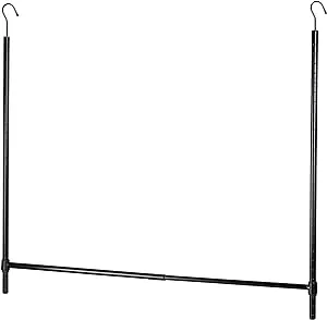 Honey-Can-Do Hanging Closet Rod for Clothes Hanging, Black HNG-09139 Black