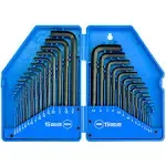 31-Piece Premium Hex Key Allen Wrench Set with Storage Case, SAE and Metric Assortment | L Shape, Chrome Vanadium Steel, Precise and Chamfered Tips | SAE 0.028 inch - 3/8 inch | Metric 0.7mm - 10 mm