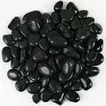 Stonecreek River Rocks, Decorative Garden Stones for Plant Landscaping, Polished Gravel Filler Pebbles, Black, 12 lbs