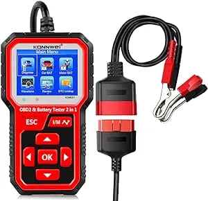 KONNWEI KW681 OBD2 Scanner 6V 12V Car Battery Tester, 2 in 1 Car Diagnostic Scanner Automotive Battery Alternator Load Tester Check Engine Code Reader Scan Tool