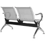 Kinbor 3-Seat Airport Reception Waiting Chair Bank Salon Barbershop Bench Guest Chair