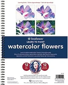 Strathmore Learn to Paint Wire Pad 9"x12" Watercolor Flowers