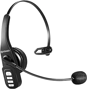 Arama Bluetooth Headset with Microphone, Trucker Small, Black 