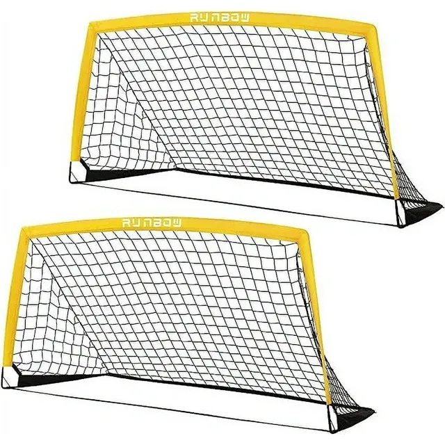 RUNBOW 6x4 ft Portable Kids Soccer Goal for Backyard Practice Soccer Net with Carry Bag