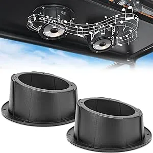 KEMIMOTO 6.5 Inch Speaker Pods, 2PCS Universal Angled Boxes Enclosures for 6.5" Speakers Compatible with UTVs, RVs, Cars, Boats, Trunks, Trailers - 9.56 Inch Surface Mount (Black)