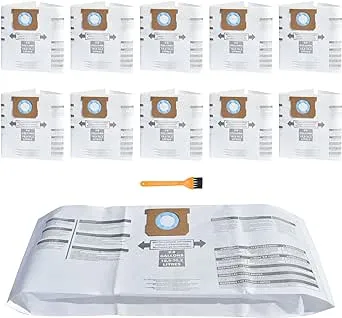 Vacuum Filter Bag for Shop-Vac 5-8 Gallon Type E, Dry Wet Disposable Collection Vacuum Bags, Replace Part No. 9066100, 90661, 906-61, 10PCS