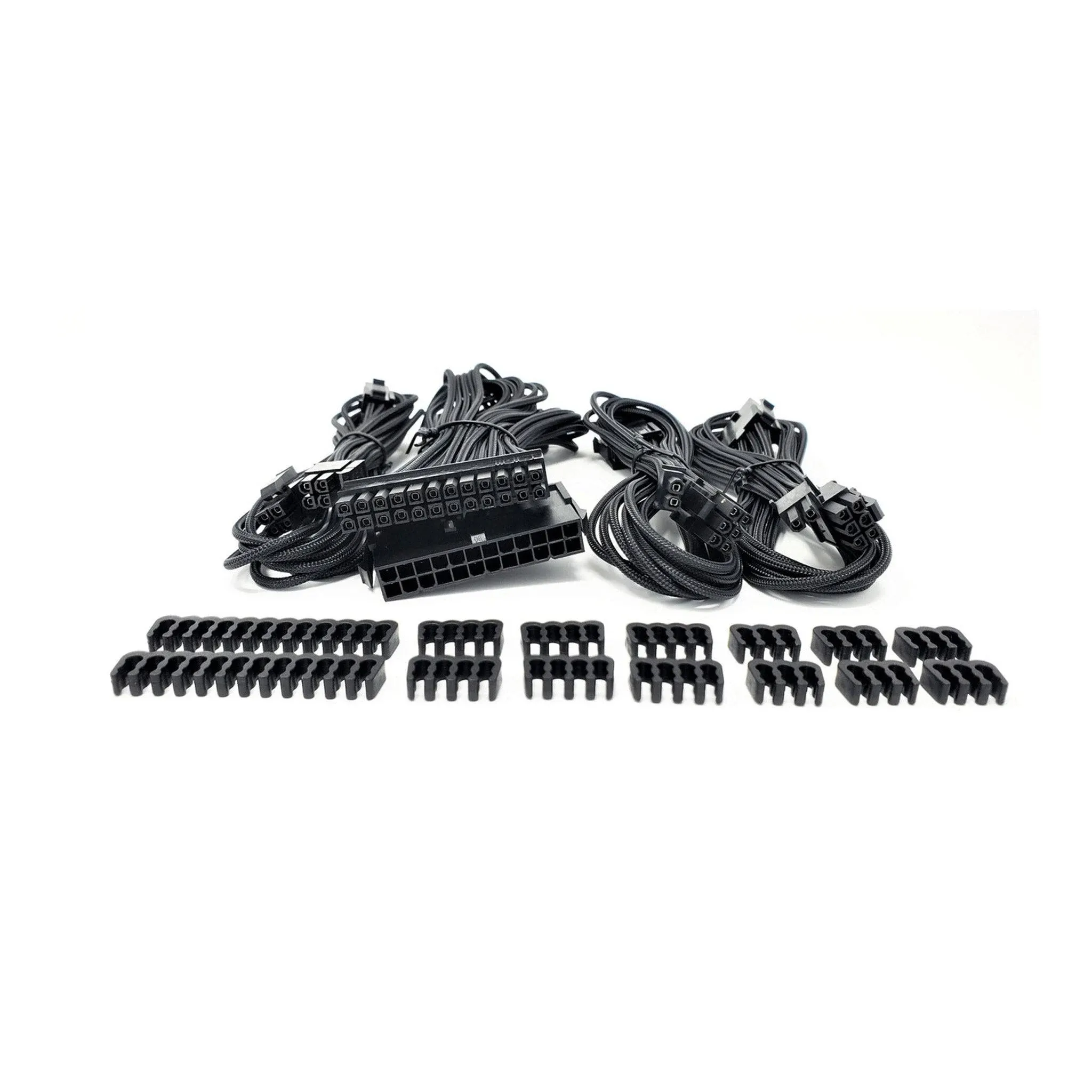 Micro Connectors F04-240BK-KIT Black Premium Sleeved PSU Cable Extension Kit