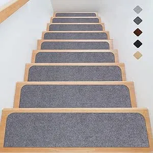 Soft Stair Treads Nonslip Carpet Mat For Wooden Steps 8&#034; X 30&#034; 7pack Indoor St