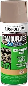 Rust-Oleum 279177 Camouflage 2X Ultra Cover Spray Paint, 12 oz, Khaki