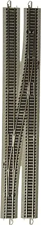 Bachmann Industries E-Z Track 6 Single Crossover Turnout - Right (1/card) N Scale, Grey