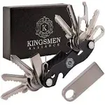 KINGSMEN Compact Smart Key Organizer Keychain – Premium Carbon Fiber Key Hold...