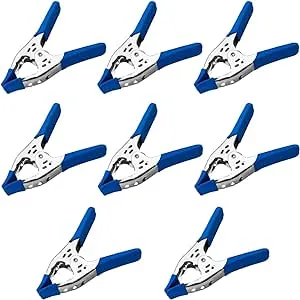 Lot of 8-6" inch Spring Clamp Large Super Heavy Duty Spring Metal Blue - 2.5 inch Jaw opening