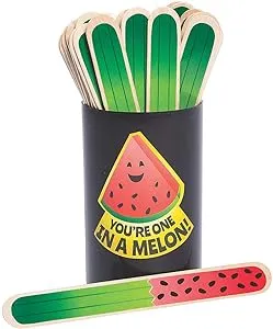 Fun Express Watermelon Flip Name Sticks - 36 Pieces - Classroom Teacher Supplies