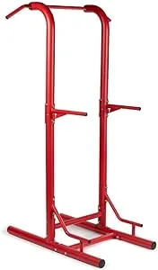 Titan Fitness Outdoor Power Tower, Red, 4-Stations-in-1, Pull-Up, Dip, Knee Raise, Push-Up Stations