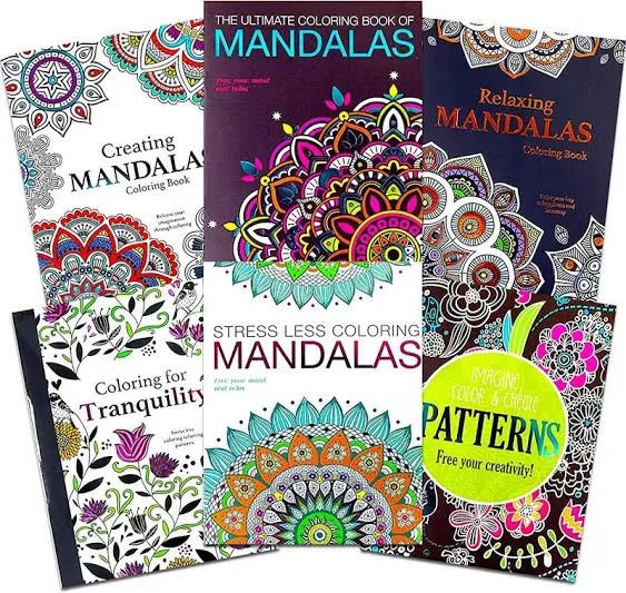 Super Set -- 10 Deluxe Coloring Books for Adults and Teens