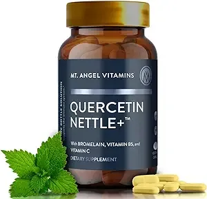 Mt. Angel Vitamins Quercetin Nettle+ - Supports Allergy Wellness & Sinus Health, Featuring Quercetin with Bromelain, Crafted for Seasonal Well-Being, cGMP Certified, Made in USA, 60 Tablets