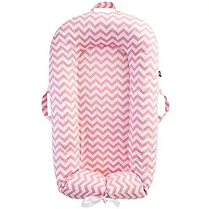 IBraFashion Newborn Lounger Cover - Dock a tot Covers Only 100% Cotton Co Sleeping Nest Sleep Pod Extra Replacement Cover Girls (Fits Dockatot Deluxe+) (Pink Chevron)