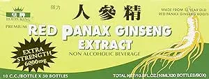 Red Panax Ginseng Alcohol Free 6000 mg 30 Vial