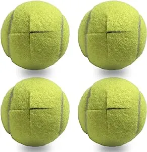 Pre-Cut Walker Tennis Ball Glides, 4 PCS Walker Glide Balls with 2 inch Precut Opening for Easy Installation, Universal Precut Glide Balls for Walkers Legs Furniture Leg Floor Protection(Yellow)