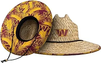 FOCO Men's NFL Team Logo Floral Sun Straw Hat