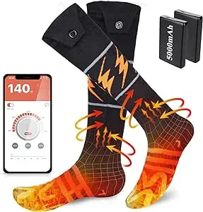 Rechargeable Electric Heated Socks Men Women APP Control Thermal Warming Hunting