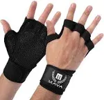 MAVA Open Gym Gloves for Men & Women; Padded Weight Lifting Gloves with Wrist Support for Comfort, Protection; Strong-Grip Fingerless Workout Gloves for Men & Women; Anti-Sweat Gym Accessories